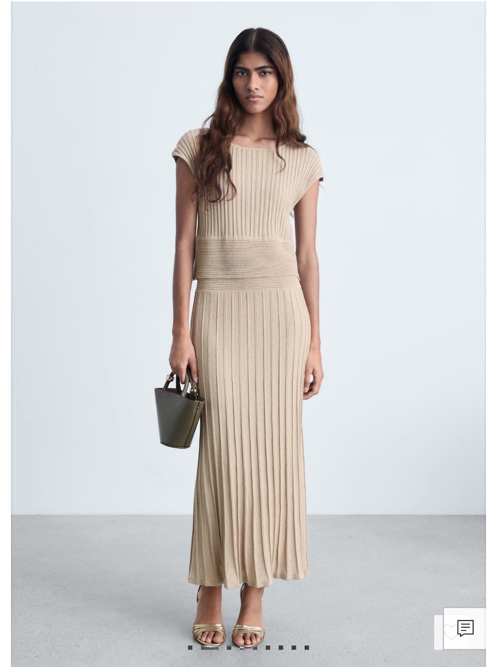 Mango Taupe Ribbed Knit Two-Piece Set